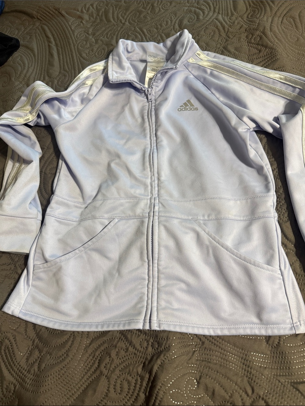 adidas Light Lavender/White Girls Track Jacket